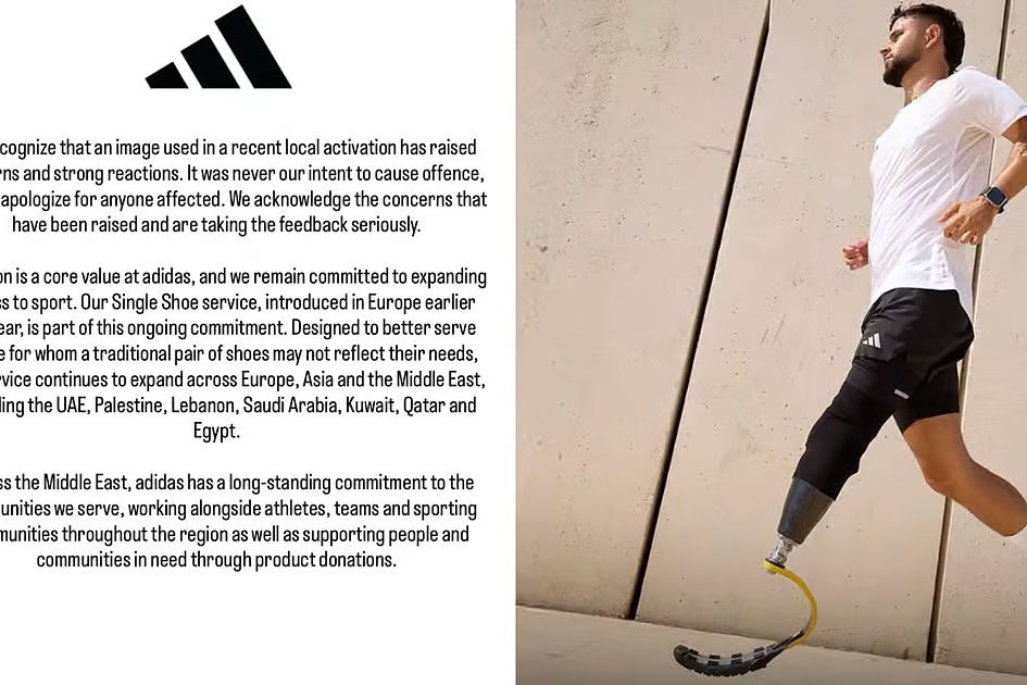 Adidas apologises over campaign featuring former Israeli soldier