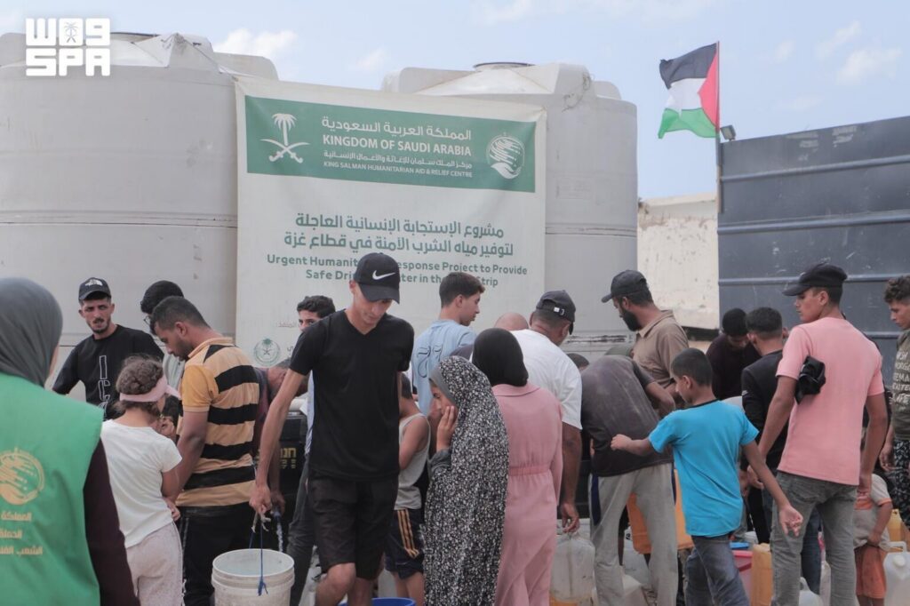 KSrelief Pumps 500,000 Liters of Potable Water Across Gaza Strip